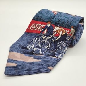 COCA-COLA | vintage 100% silk cycling graphic tie
